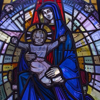 Detail, Madonna and Child from The Virgin and Child or Kennedy Memorial Window