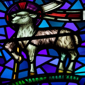 Detail, Lamb from The Birth, The Passion, and the Victory of Christ or James Memorial Windows