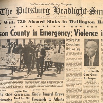 Newspaper, Dr. Martin Luther King, Jr. Memorial March, 1968