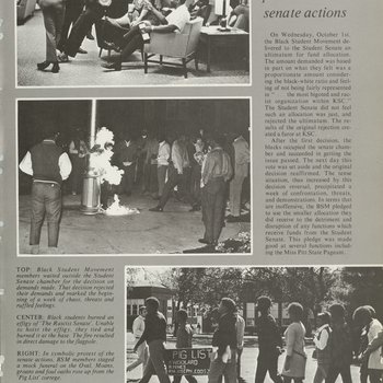 "Blacks protest senate actions," 1970