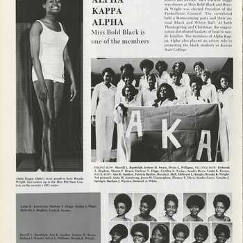 "Alpha Kappa Alpha Miss Bold Black is one of the members," 1971