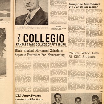 "Black Student Movement Schedules Separate Festivities For Homecoming," October 18, 1968