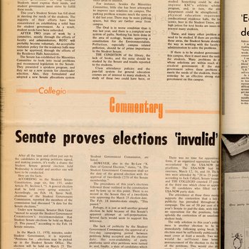 "Needs of Students yet to be met," March 27, 1970