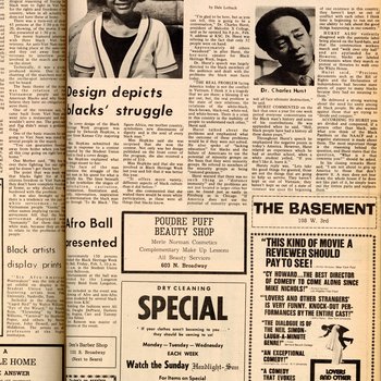 "Design depicts blacks' struggle," February 19, 1971