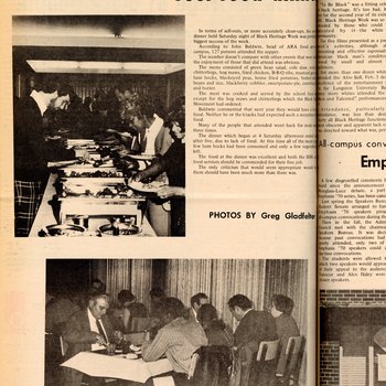 "Large crowd attends Soul Food Dinner," February 19, 1971