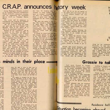 "C.R.A.P. announces history week," February 11, 1972