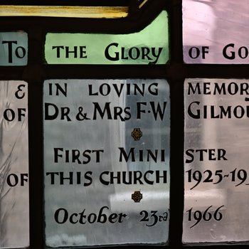 Detail, Inscription from the Church window