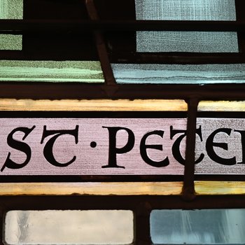 Detail, Inscription from the Church window 2