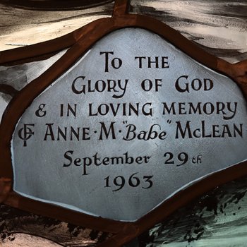Detail, Inscription from the Resurrection window