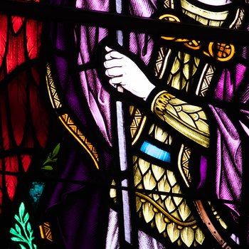 Detail, Robe and Spear of Archangel Michael from War Memorial Window