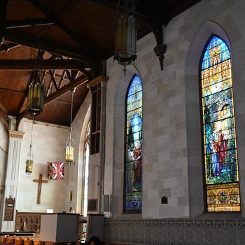 St. Paul's Cathedral, Interior, Partial View of South Nave Wall Showing Tiffany Windows
