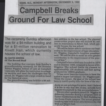 Campbell Breaks Ground for Law School