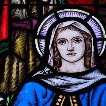 Detail, Head of Mary, The Nativity or McMartin Memorial Window
