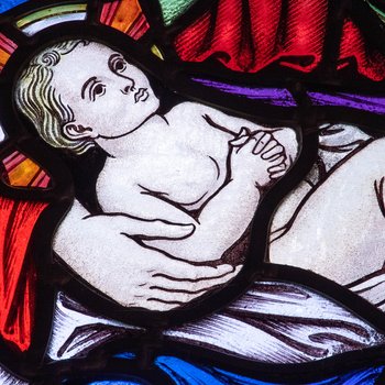 Detail, Christ, from The Nativity or McMartin Memorial Window