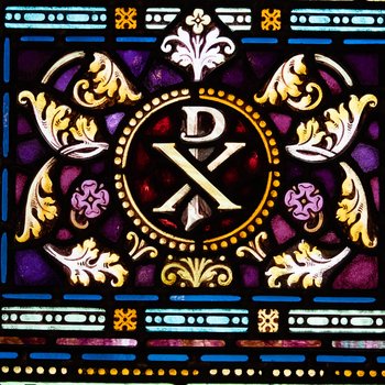 Detail, Monogram, from The Ascension of Christ or Whyte, Plaxton, and Brookes Memorial Window
