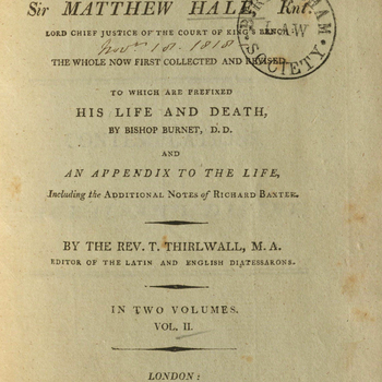The Works, Moral and Religious, of Sir Matthew Hale, v. 2