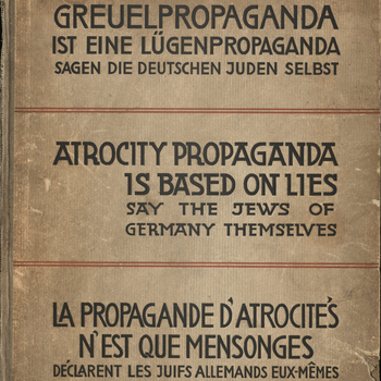 Die Greuelpropaganda ist eine Lügenpropaganda : sagen die Deutschen Juden Selbst