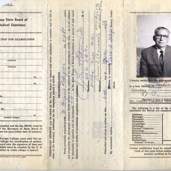 Hesiquio Rodriguez's Texas State Board of Medical Examiners Application, 1969