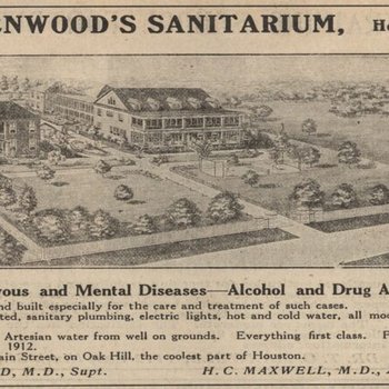 Ad for Greenwood Sanitarium, circa 1920