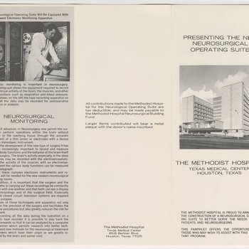 Leaflet for The Methodist Hospital Neurological Operating Suite (Front)