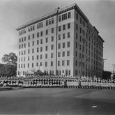 Nursing Students and Faculty in Front of Memorial Hospital (1945)