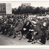 Julia Bertner, Hugh Roy Cullen, and Others at a Ceremony for the M. D. Anderson Hospital for Cancer Research (1953)