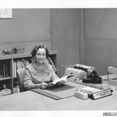 TMC Librarian Virginia Parker in Her Office (1961)