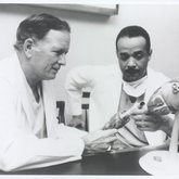 Dr. Cooley and Dr. Norman with Heart Model (1976)
