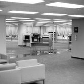 Library Interior Damage from Storm (1978)