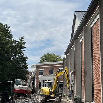 Library Entrance Construction: August 17, 2022