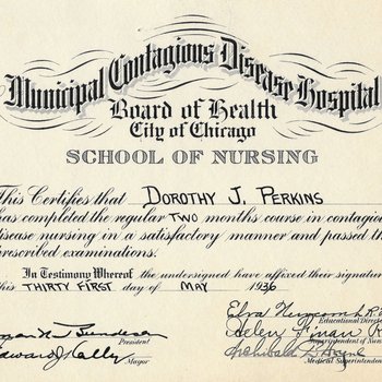 Contagious Disease Nursing Certification, 1936