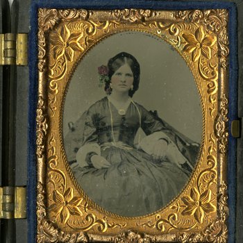Hand-colored tintype of an unidentified woman