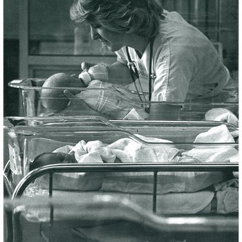 Christ Hospital Nurse with Infants, 1983
