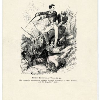 Engraving of Sam Houston at the Battle of Horseshoe Bend 2