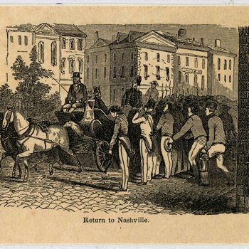 Print of Andrew Jackson titled "Return to Nashville"