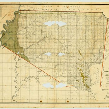 "Map of the Lands in Mississippi Ceded by the Chickasaws to the United States in 1832 and 1834", 1835
