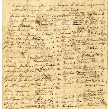 "List of Men Left in My Charge Sick, Lame and Wounded," New Orleans, March 23, 1815 (front)