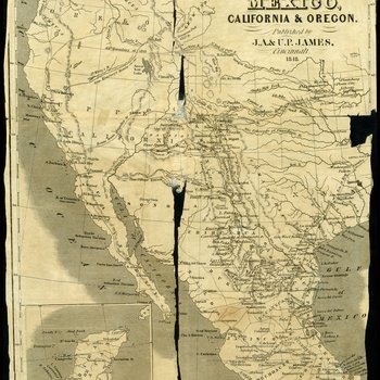 Map of Mexico, California, & Oregon, 1848
