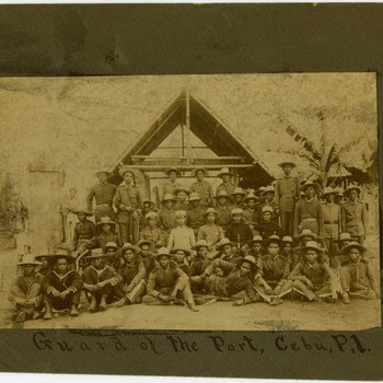 Filipino troops ("Guard of the Port"), Cebu, Philippines, ca. 1899-1902