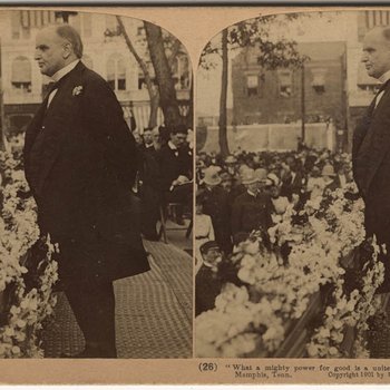 President McKinley speaking to a crowd, Memphis, TN, ca. 1901
