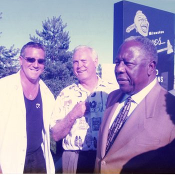 2007 Braves Anniversary, Hawk with Hank Aaron