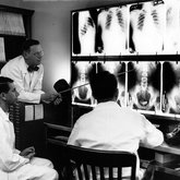 Examining X-ray Photographs at Hermann Hospital (1953)