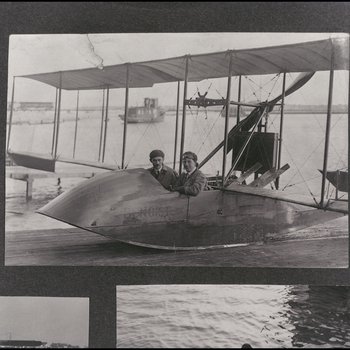 Tony Jannus and George Gandy, Jr. Pose Aboard the Benoist Airboat No.43, Tampa
