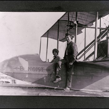Tony Jannus Poses with Passenger in the Benoist Airboat No. 43, Tampa