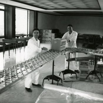 1963 Transportation of Books into Alemany Library Interior