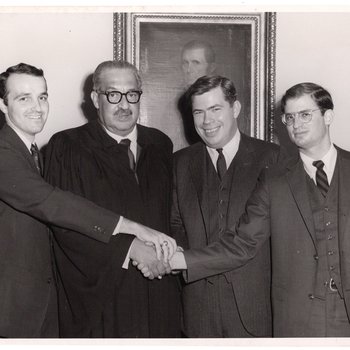 Justice Thurgood Marshall with students