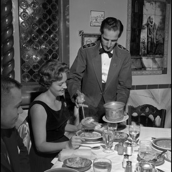 Waiter Serves Soup at the Columbia Restaurant