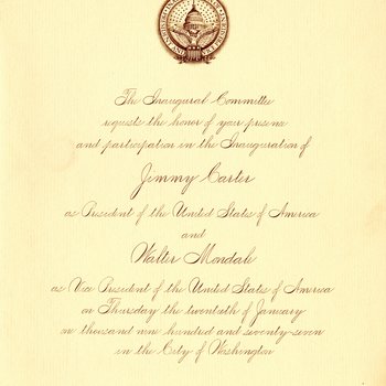 Carter-Mondale Inauguration Invitation