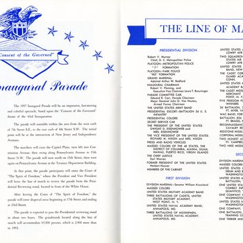 1957 Inaugural Program, pages 20-21