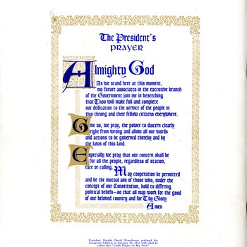 Official 1957 Inaugural Program, back cover